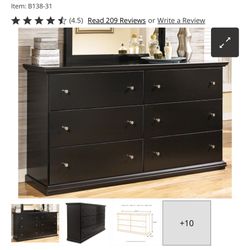 Black 6 Drawer Dresser (Ashley Furniture)