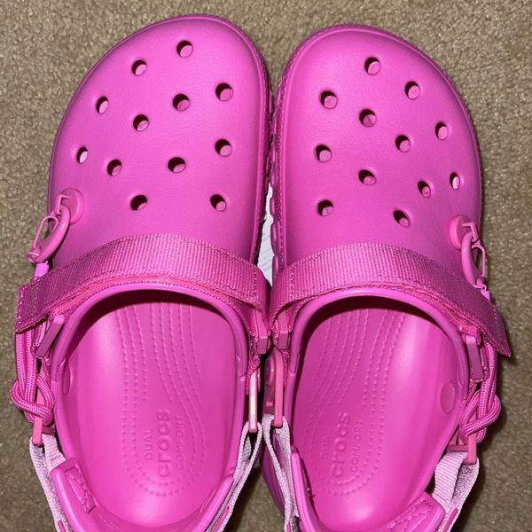 pink post malone crocs
