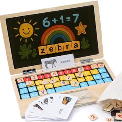 BEKILOLE Montessori Toys 11.8" Laptop Preschool Learning Activities 3 Year Old Boy Gift, Pretend Play Toddlers Birthday Gift,Learning and Educational 