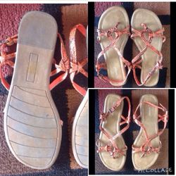 Orange Snake Print Sandal.