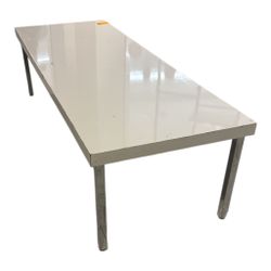 White Retail Display Table / Work Table – Metal Legs – Store Fixture