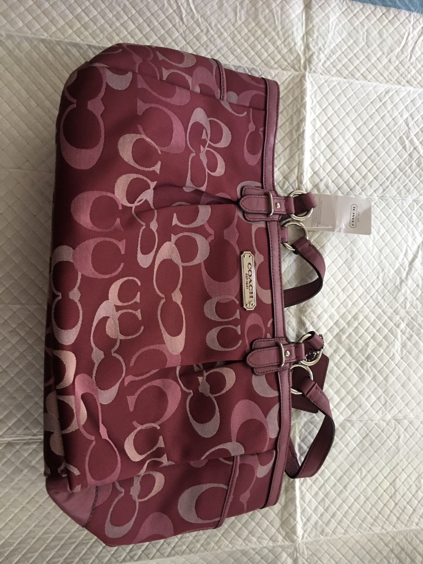 Burgundy coach bag