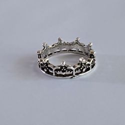 ROYAL CROWN NEW TITANIUM FOREVER WEAR SILVER SIZE 4 RING