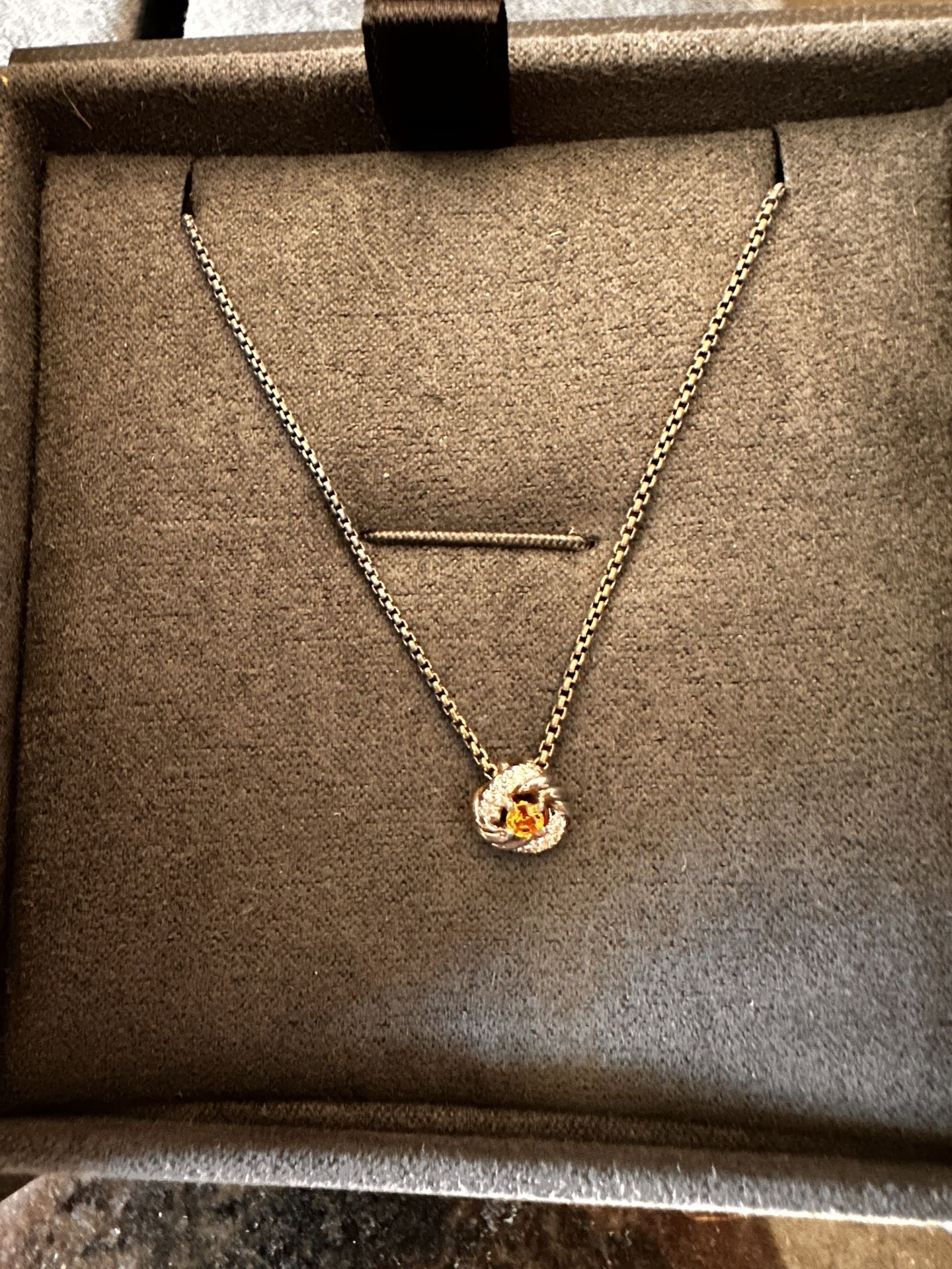 David Yurman Infinity Necklace with Citrine Stone