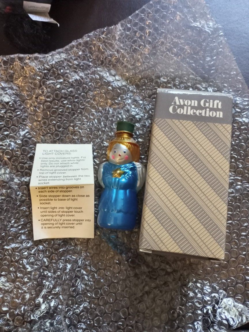 Vintage Avon Glass Light Cover Angel