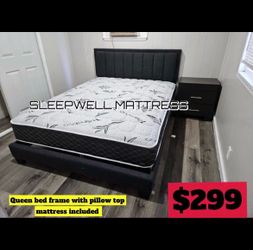 Queen size bed frame with mattress included