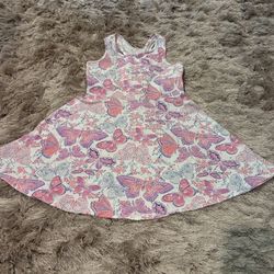 The Children’s Place Girls Size 5-6 Multicolor Butterfly Floral Pattern Sundress 