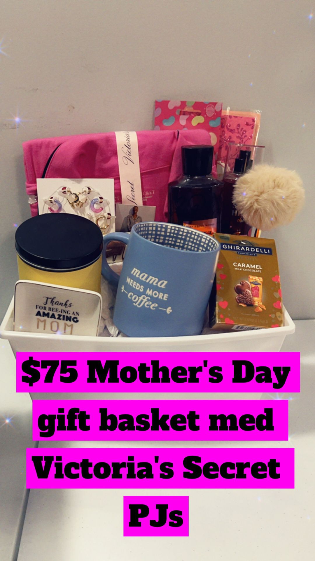 Mothers Day Baskets VS PJ's Price An Size On The Pic