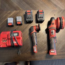 FLEX Cordless Polisher Combo - XCE 8-125 & PXE 80 + 2 18v batteries + 2 12v batteries + charger