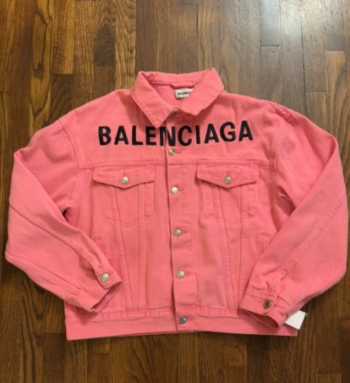 Balenciaga pink Jean denim jacket size 52 XL