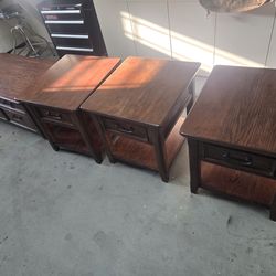 Solid wood coffee table and 3 end tables