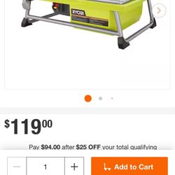 4.8 -Amps 7 in. Blade Corded Tabletop Wet Tile Saw