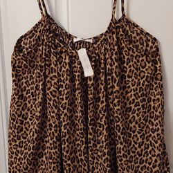 Leapard Strappy Swing Top (NWT)