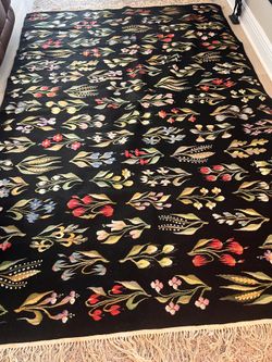 Romanian Floral Wool Rug