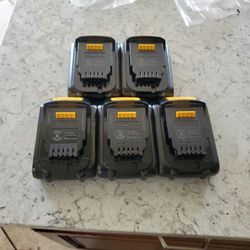 5  Dewalt 20v Batteries New Never Used.