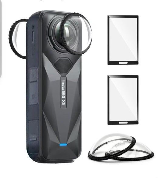 Insta 360 X5 Premium Glass Lens Guard Set Screen Protector for Insta360 X5 X 5 9H Hard Tempered Glass Film Anti-Scratch [Bubble Free]