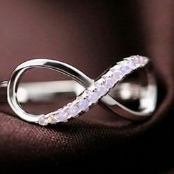 Solid Sterling Silver Infinity Promise Ring Size from 7 to 9