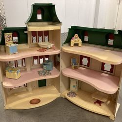 Vintage Fisher Price Loving Family Home For The Holidays Dollhouse