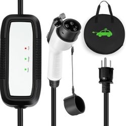 Portable EV Charger Level 1, 15Amp 110V, Electric Vehicle Charger with 21Ft Extension Cord,NEMA 5-15P for Plug-in Home EV Charging Station,Compatible 