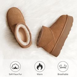 BRAND NEW WOMEN’S SUEDE SNOW BOOTIES, SZ 10