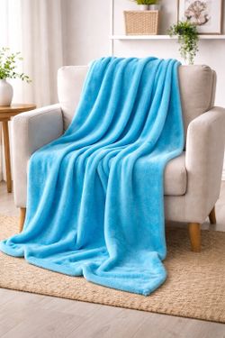 Turquoise Color Throw Size Blanket Brand New