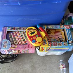 Kids toys and learning games and rollerskates