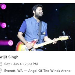 2 Tickets To Arijit Singh Concert Saturday 