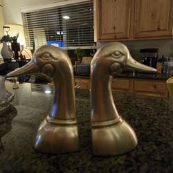Antique Brass Bookends Vintage 