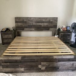 King Bed Frame + Night Stands