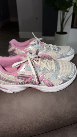 Girls pink & silver asics