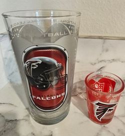 Atlanta Falcons Glass And Shot Glass. New , purchased at stadium. 