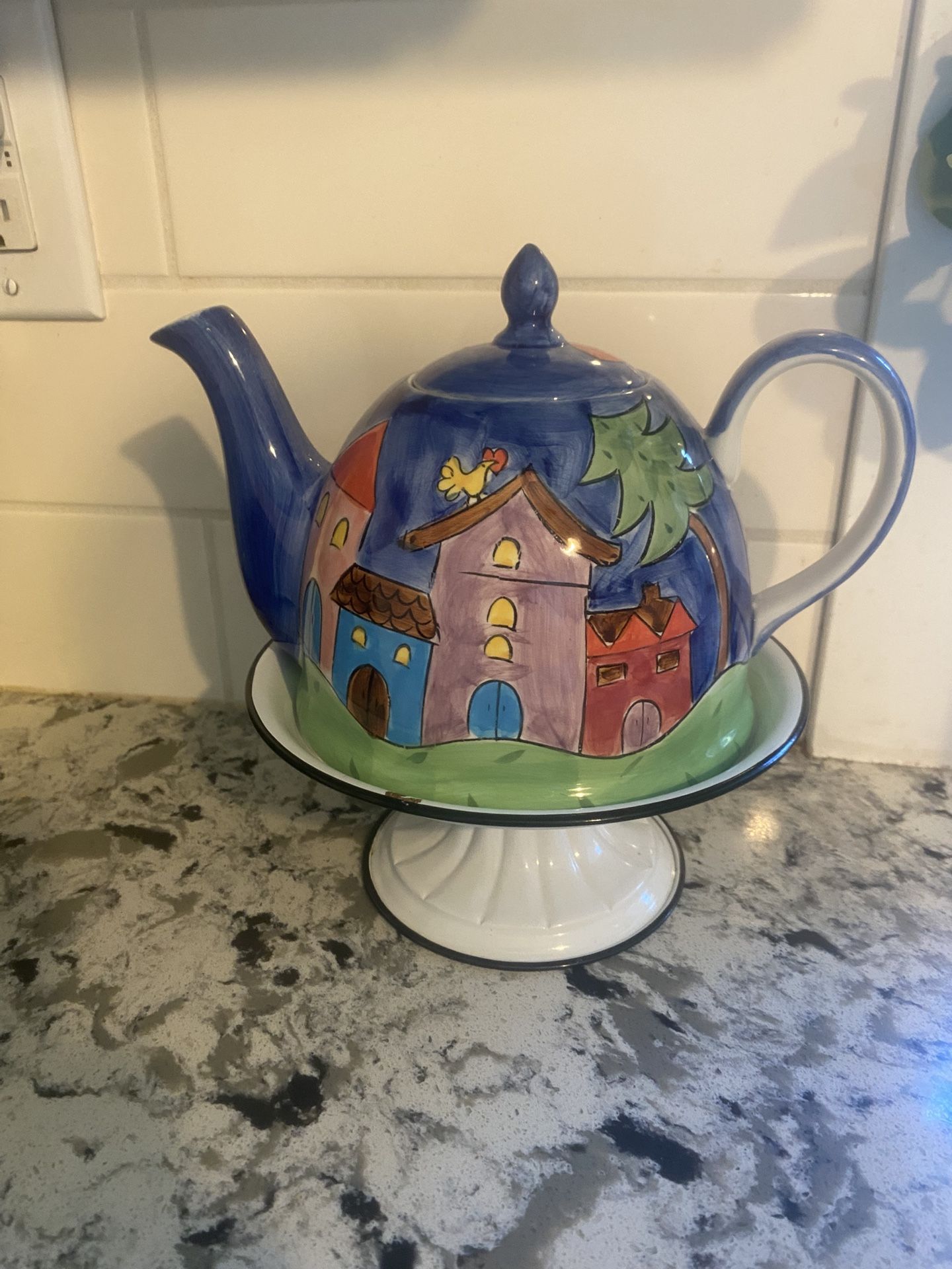 Vintage Hand Painted Teapot Marianne Vinich Design Herman Dodge & Son 1999