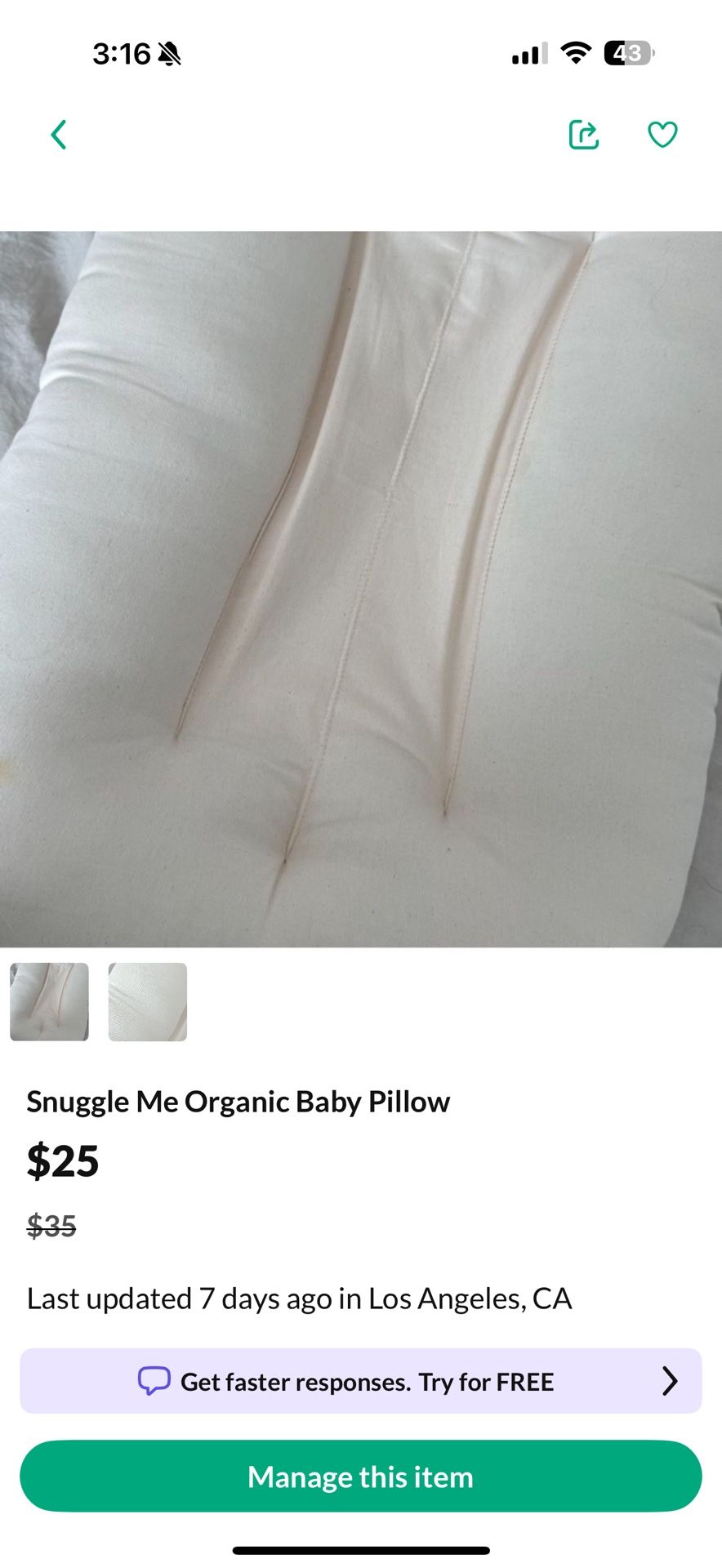 Snuggle Me Organic