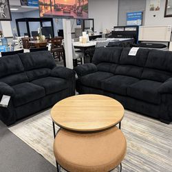 Black Sofa & Loveseat
