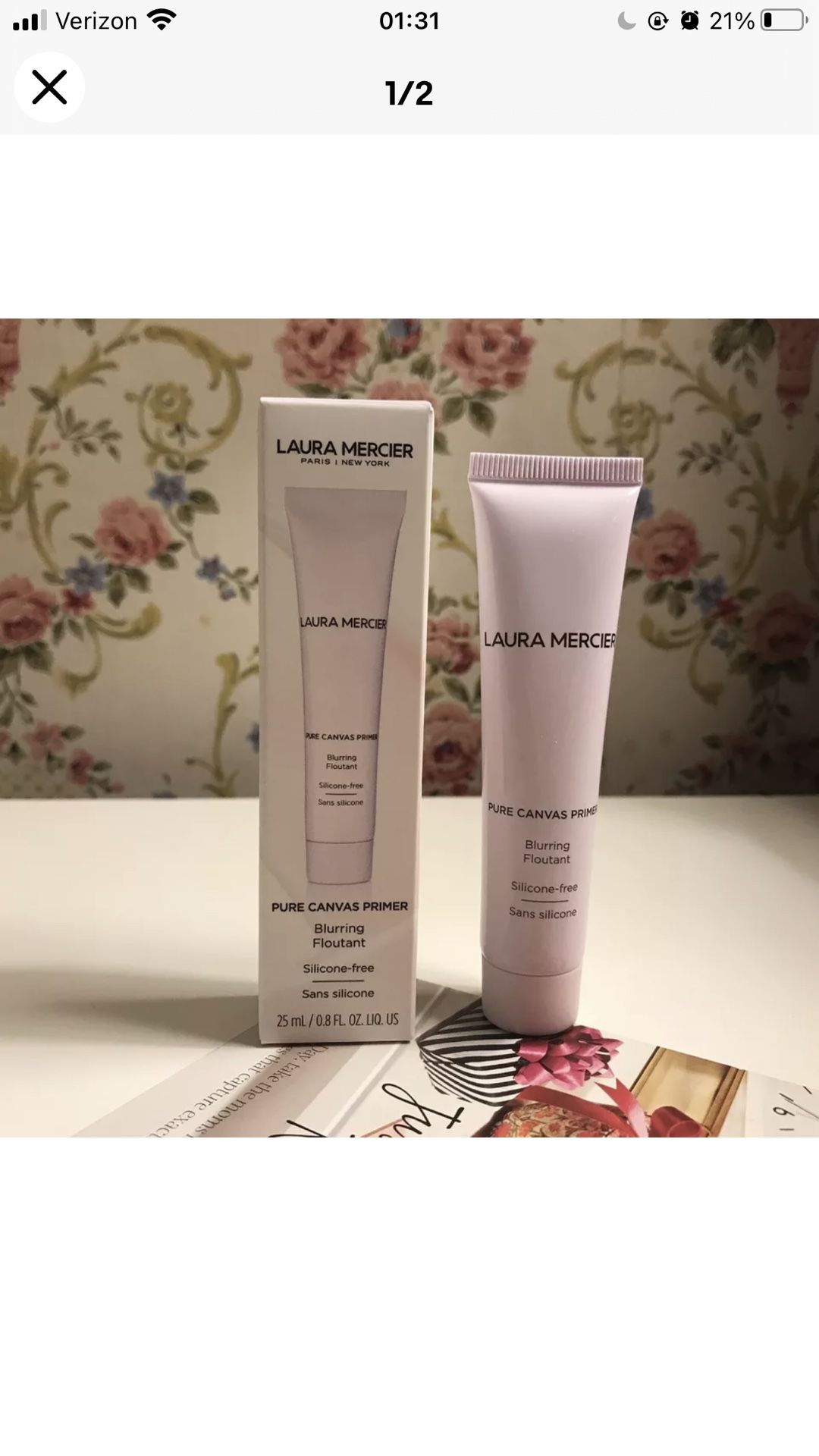 Laura Mercier Pure Canvas Primer Blurring Travel Size 0.8oz (25ml) NWB