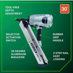 Metabo HPT NR90AE(S1) 3-1/2In Plastic Collated Framing Strip Nailer