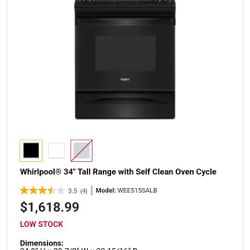 Black whirlpool slide in Electric range.