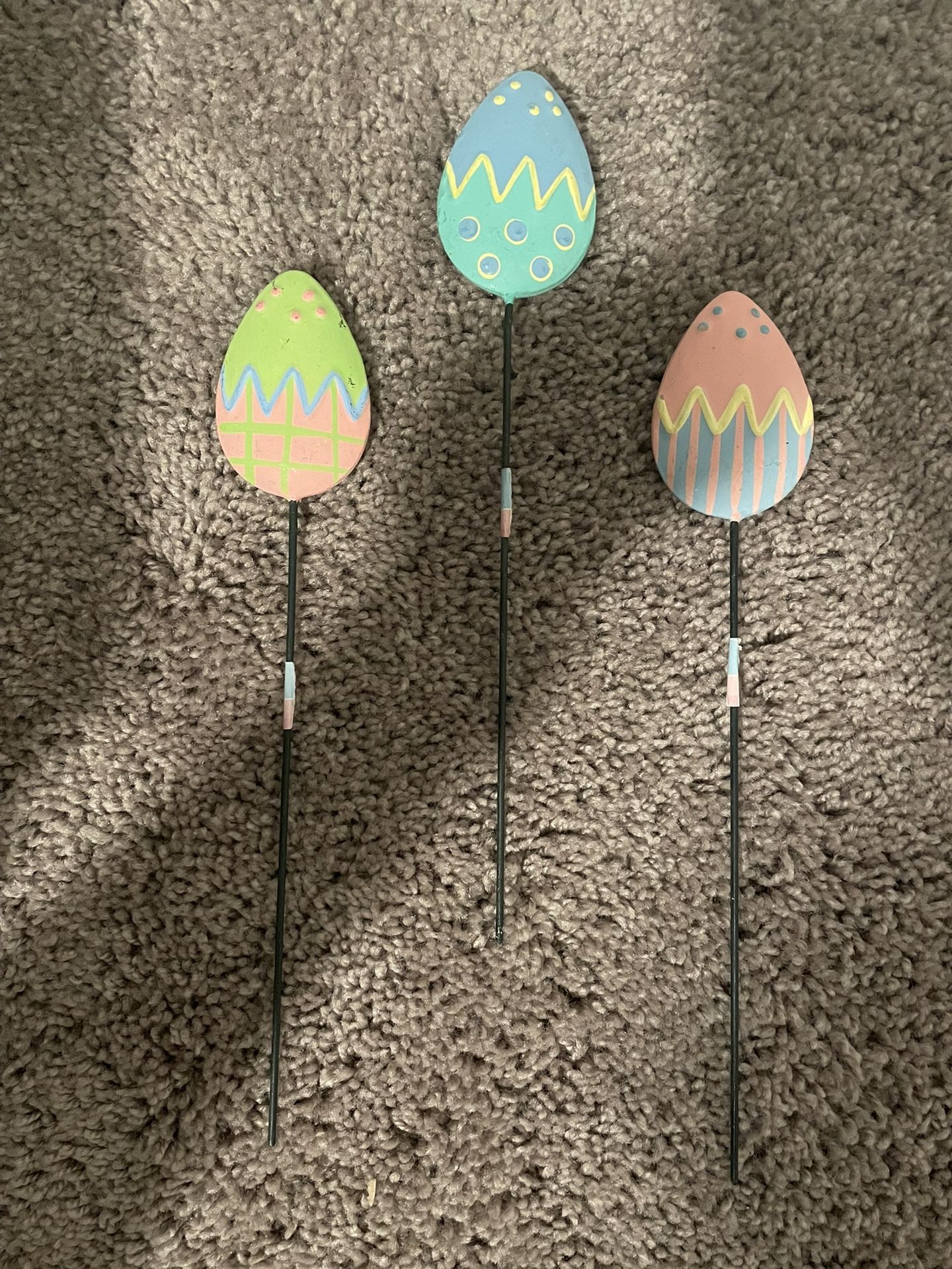 3 NEW 10” Ceramic Easter Picks (READ DESCRIPTION)