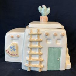 Vintage Treasure Craft Adobe House Cookie Jar