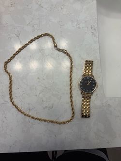 22”Rope gold chain 14k! And coach watch brand new !