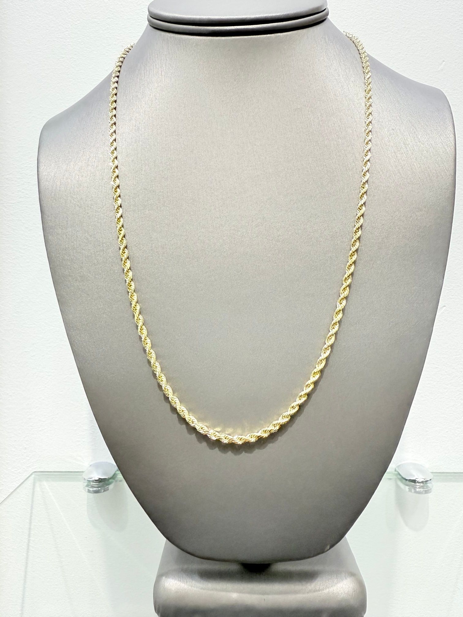 14K Yellow Gold Rope Chain 22” 3mm 
