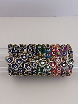 Lot of Handmade Stretch Bracelets With Charm