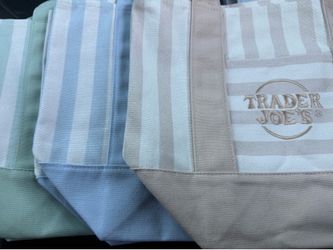 Viral Trader Joe’s 2026 Mini Striped Canvas Tote Bag