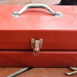 Metal Toolbox With Tools
