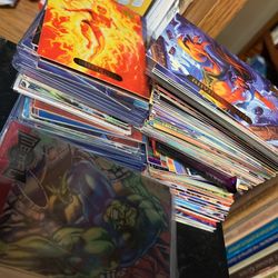 Massive Collection Of Marvel Cards Masterpiece Foils Etc 200+