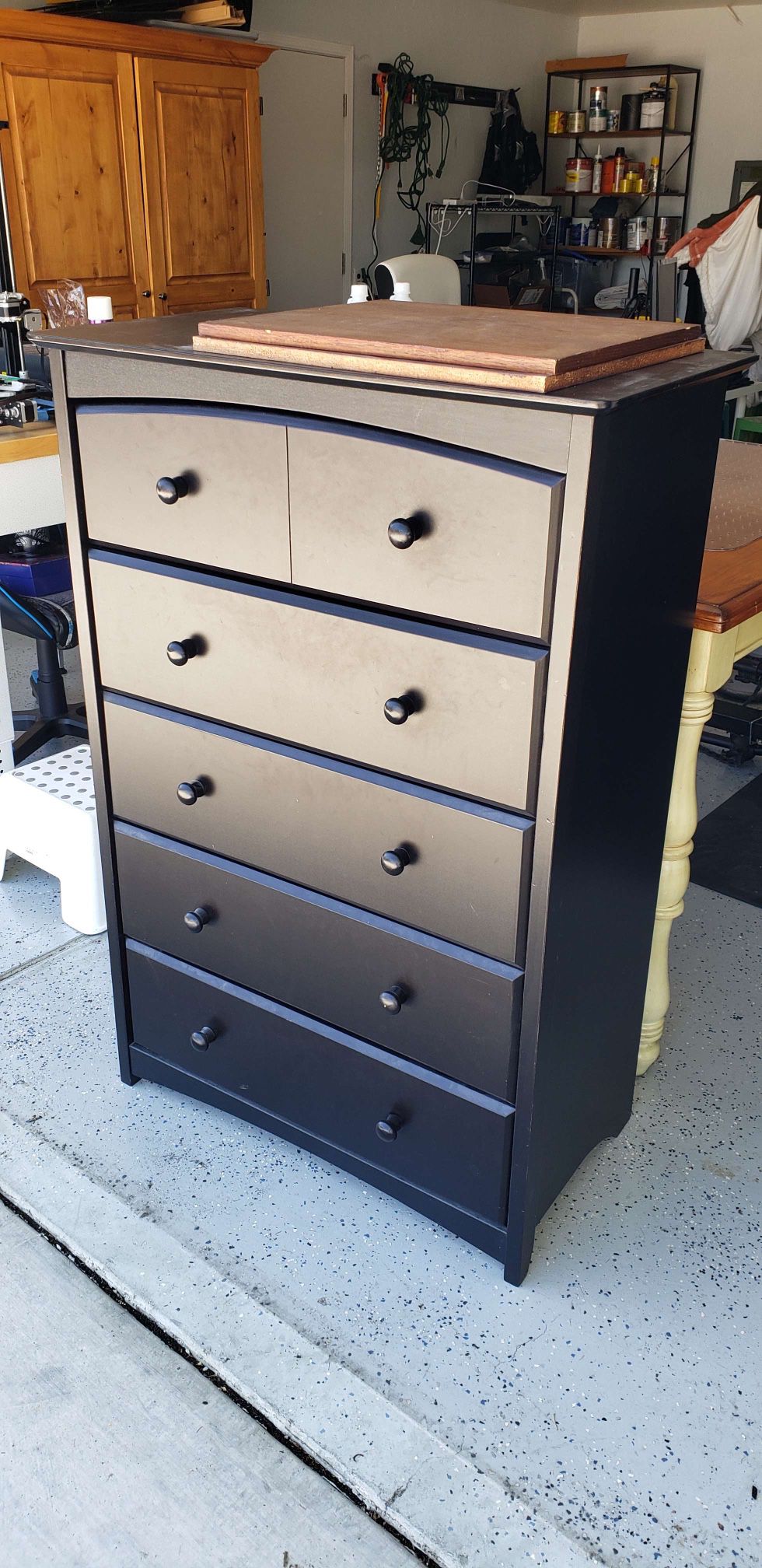 Black Dresser - 5 Drawers - pick up only