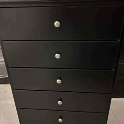 5 drawer  dark brown ((