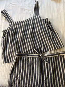 Madewell Striped Linen Blend Set (Top & Shorts)