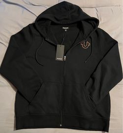 XL True religion zip up hoodie (puff print on back)