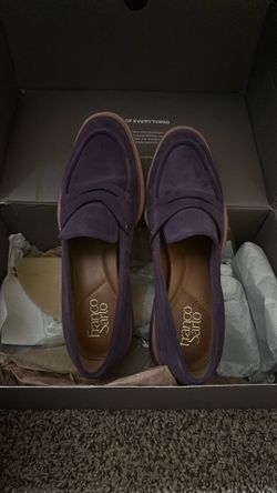 Franco Sarto Womens Edith 2 Penny Loafer Plum Purple Suede